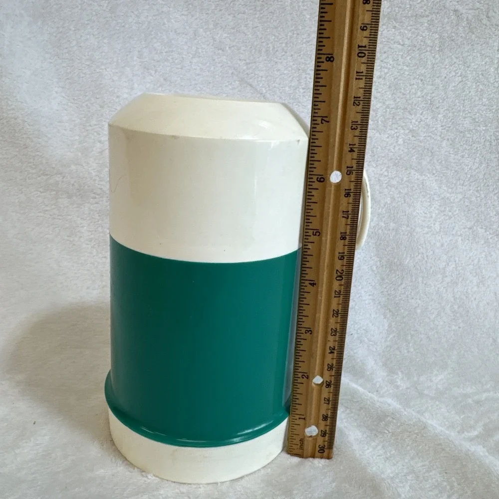Vintage Thermos Green and‎ White Insulated Beverage Container Hot Cold